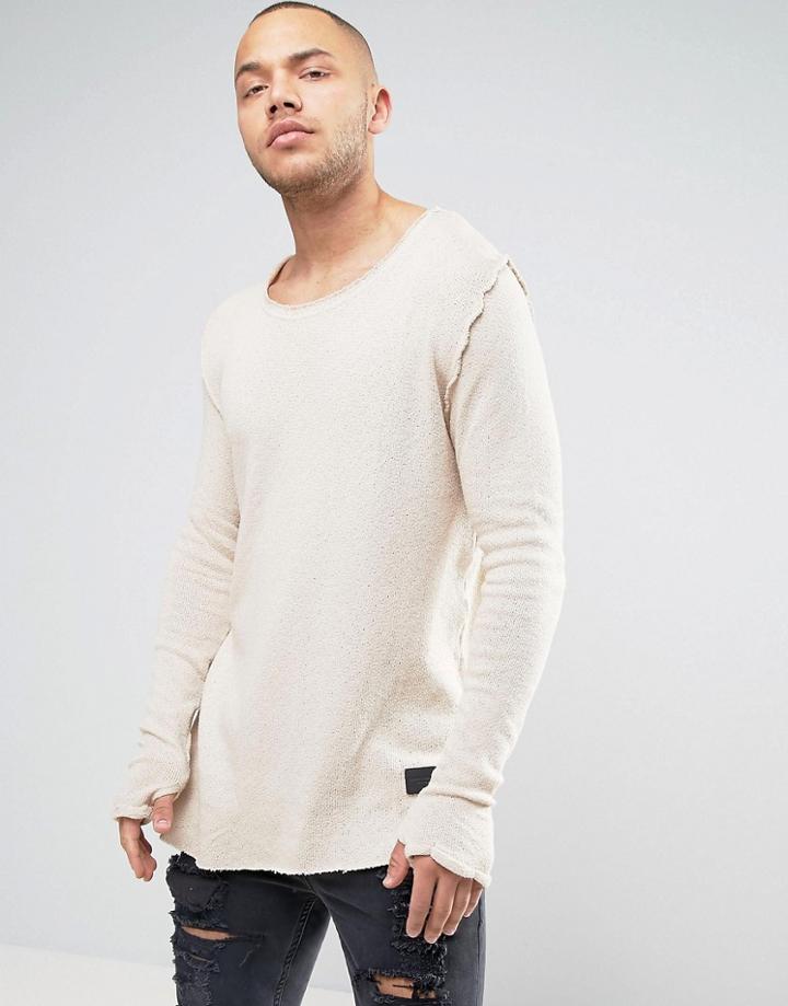 Criminal Damage Gotham Long Sleeve Top - Beige