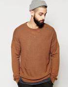Asos Sweater In Drapey Oversized Fit - Toffee