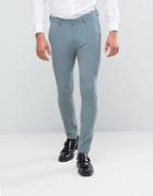 Asos Super Skinny Suit Pants In Pastel Blue - Green