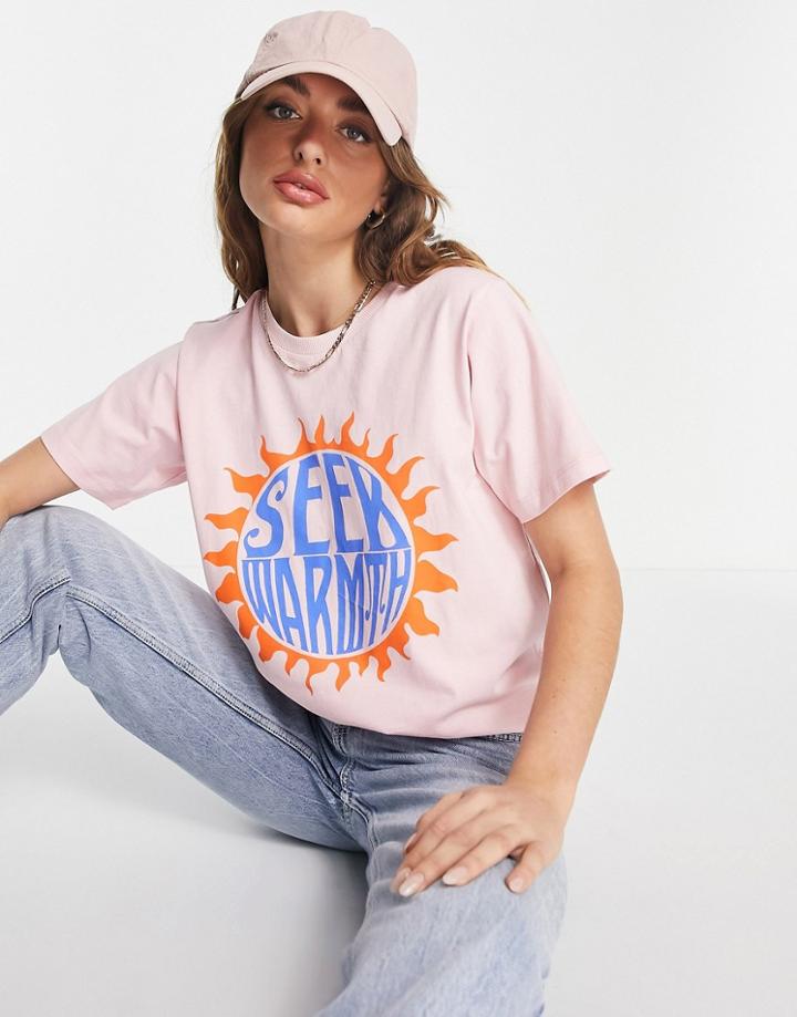 Damson Madder Seek Warmth T-shirt In Pink