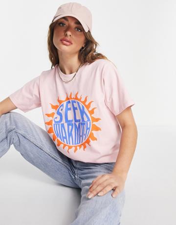 Damson Madder Seek Warmth T-shirt In Pink