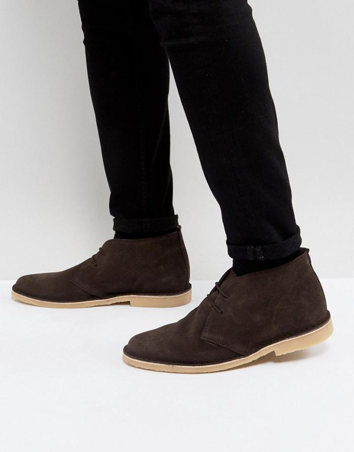 Pier One Suede Desert Boots In Brown - Black