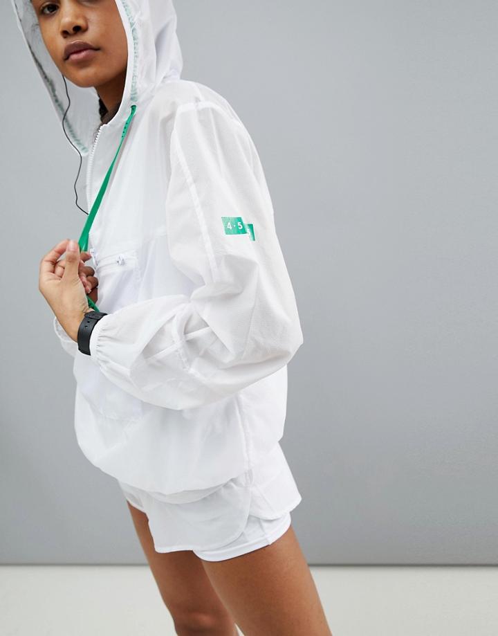 Asos 4505 Running Jacket In Sheer Reinforced Fabric - White