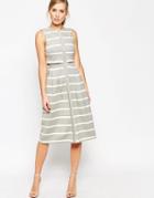 Asos Stripe Double Layer Full Midi Dress - Stripe