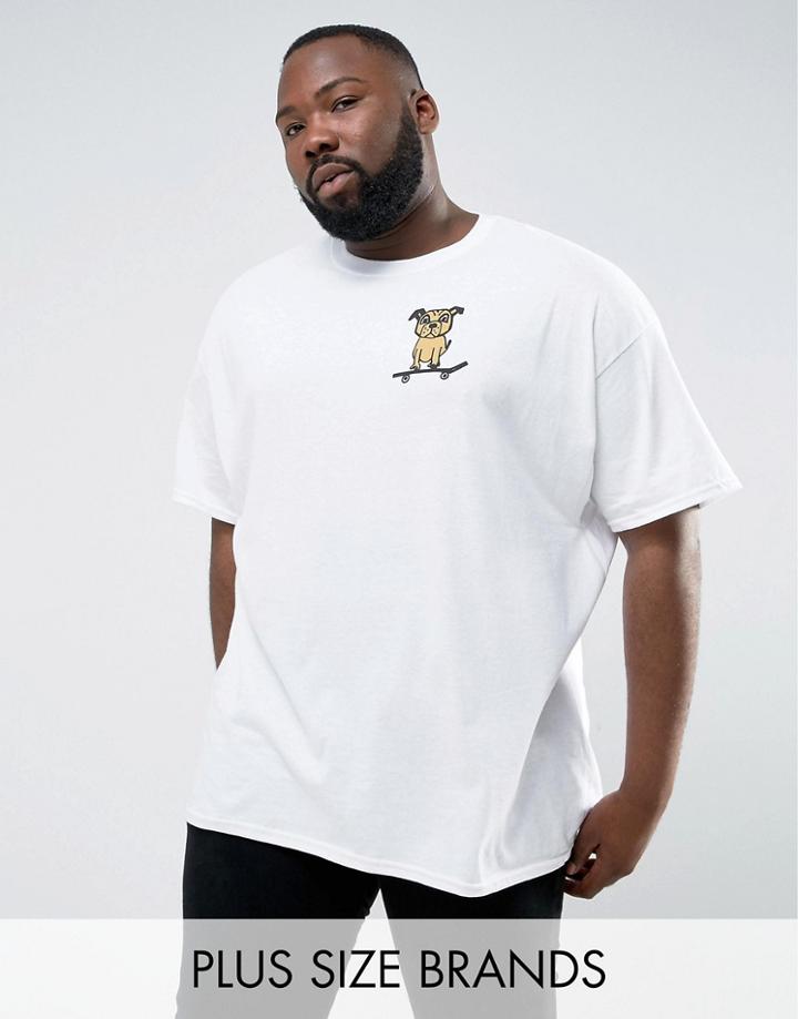 New Love Club Plus Puppy Skate T-shirt - White