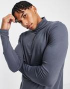 New Look Long Sleeve Roll Neck T-shirt In Blue-blues