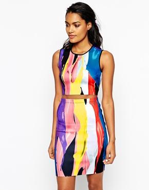Clover Canyon Painted Chrome Crop Top In Neoprene - Multi