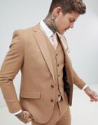 Gianni Feraud Slim Fit Wool Blend Suit Jacket - Brown