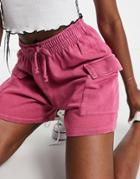 Topshop Jogger Shorts With Cargo Pockets In Pink