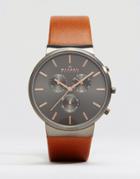 Skagen Ancher Leather Watch With Rose Gold Details 40mm - Brown