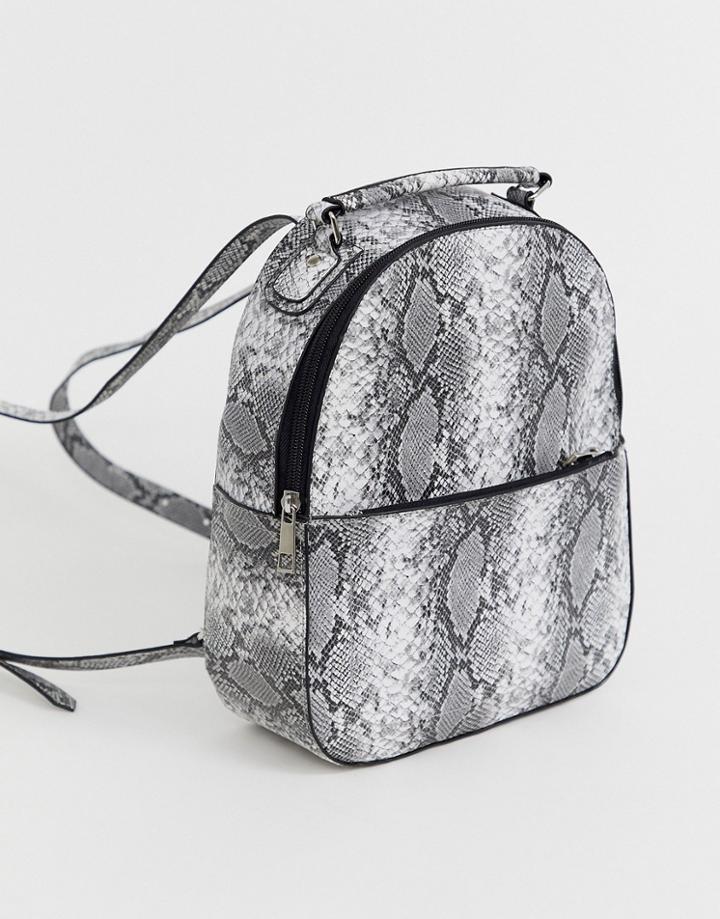 Chateau Black And White Snake Print Backpack