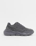 Asos Design Sneakers In Dark Gray With Chunky Sole-grey