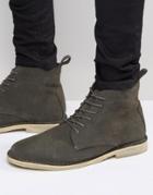 Asos High Desert Boots In Gray Suede - Gray