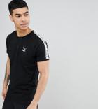 Puma T-shirt With Taped Side Stripe In Black Exclusive To Asos - Black