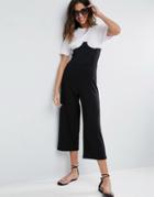 Asos Jersey Jumpsuit With Corset Rib Waist And Cup Detail - White