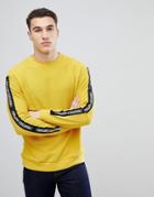 Stradivarius Mustard Taped Sweatshirt In Mustard - Yellow
