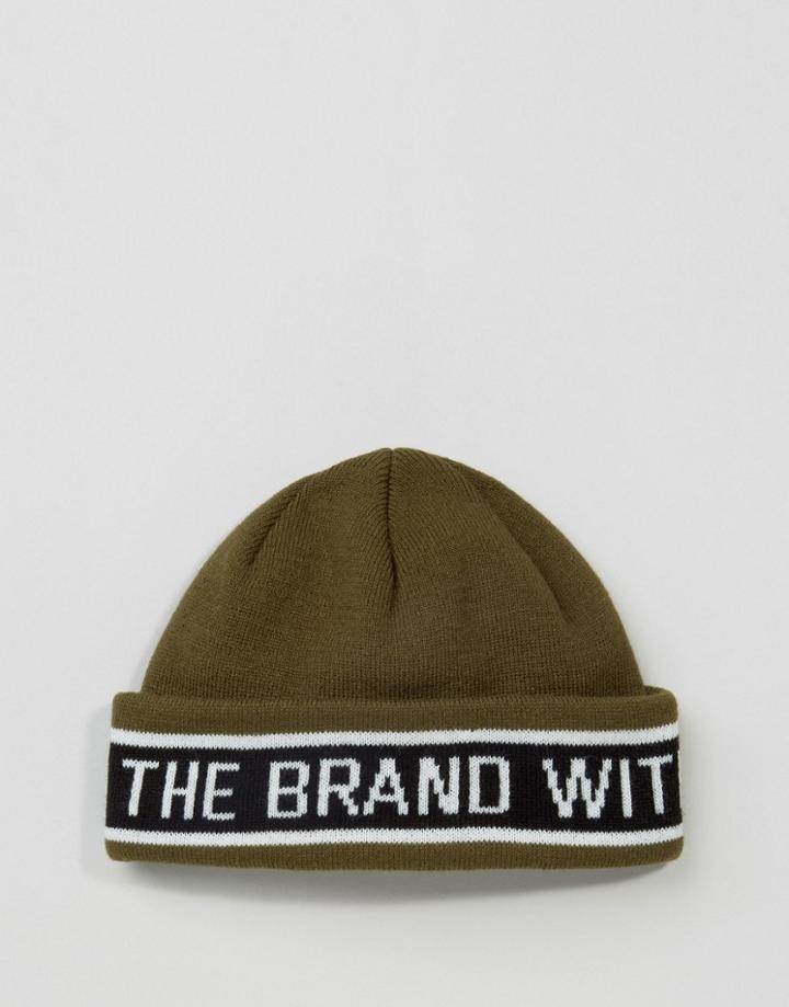 Adidas Originals Beanie With Taping In Green Ay9079 - Green
