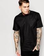Asos Woven-t Shirt In Boxy Fit With Short Sleeves - Black