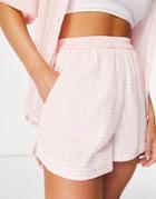 Heartbreak Shorts In Pink Check - Part Of A Set