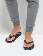Brave Soul Stripe Flip Flops - Black