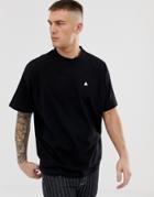 Asos Design Oversized T-shirt With Crew Neck And Logo In Black - Black
