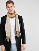 Asos Woven Scarf In Camel And Gray - Beige