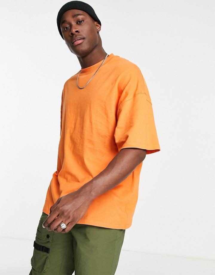 Topman Extreme Oversized Fit T-shirt In Burnt Orange
