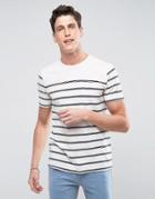 Abercrombie & Fitch Stripe T-shirt In Cream - Gray