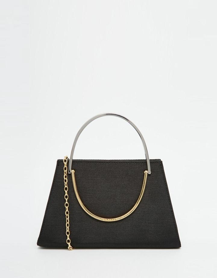 Ted Baker Satin Clutch Bag With Handle Detail - Black