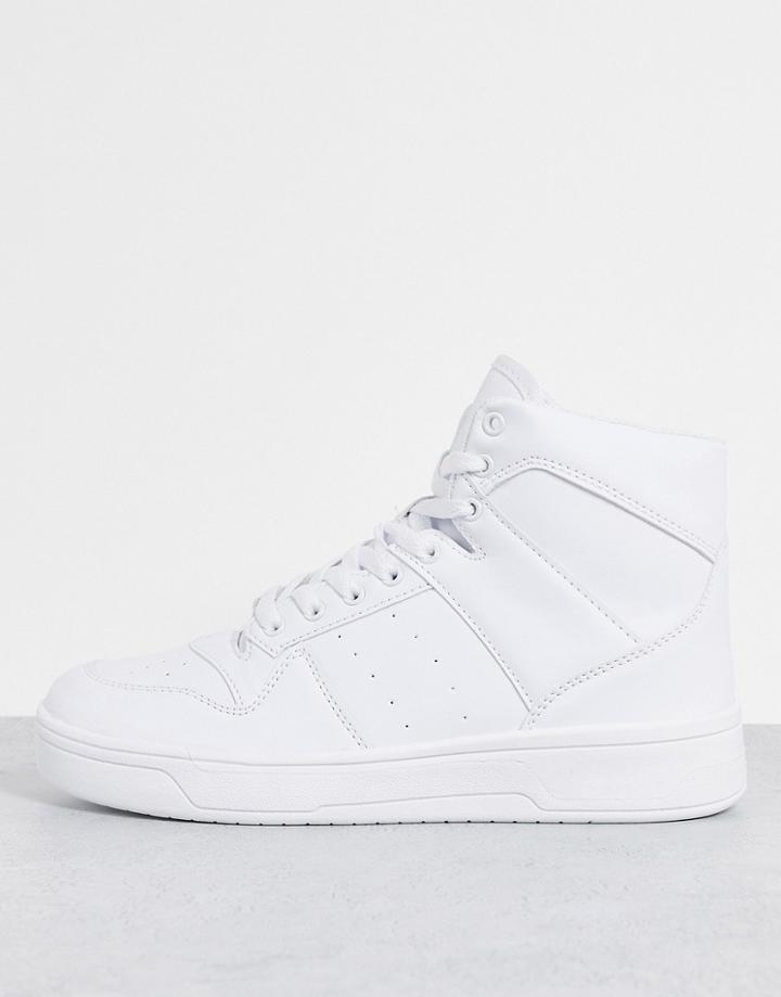 Truffle Collection Hitop Lace Up Sneakers In White