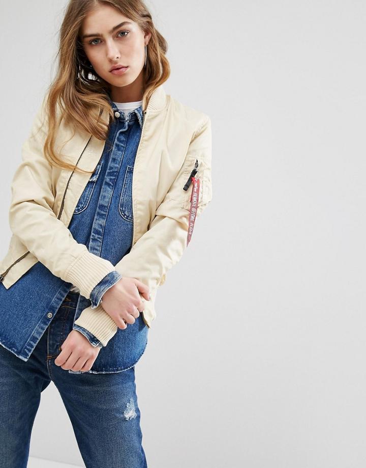Alpha Industries Ma-1 Tt Bomber Jacket - White