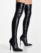 Asos Design Koko Heeled Over The Knee Boots In Black
