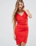 Wal G Drape Front Dress - Red