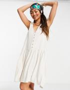 Y.a.s V-neck Swing Dress In Cream-white