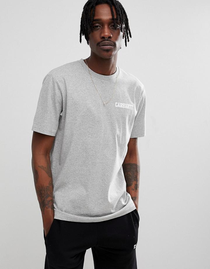 Carhartt Wip College Script T-shirt In Gray - Gray