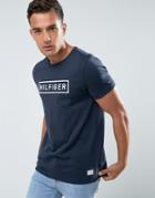 Tommy Hilfiger Axel T-shirt Logo Print Regular Fit In Navy - Navy