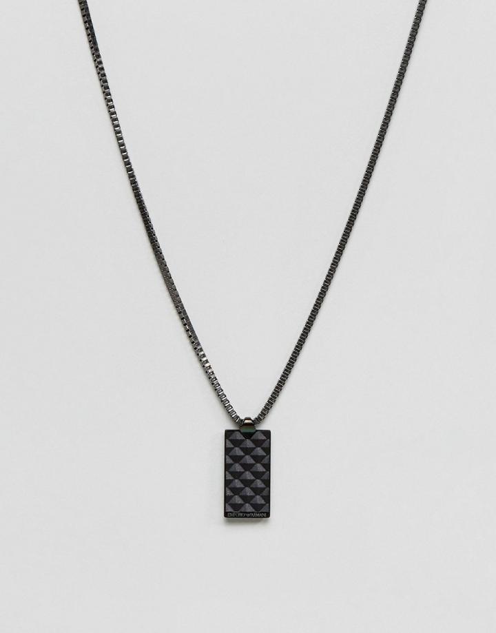 Emporio Armani Pendant Necklace In Black - Black