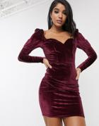 Pretty Darling Velvet Bodycon Dress-purple