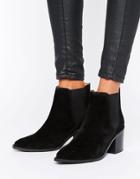 Selected Femme Elena High Heel Suede Boot - Black