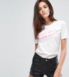 Adolescent Clothing Boyfriend T-shirt With Kinda Care Slogan Print - White