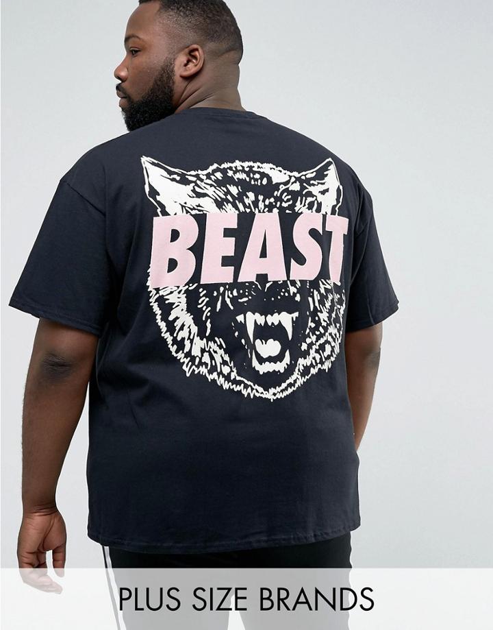 Hnr Ldn Plus Beast Back Print T-shirt - Black