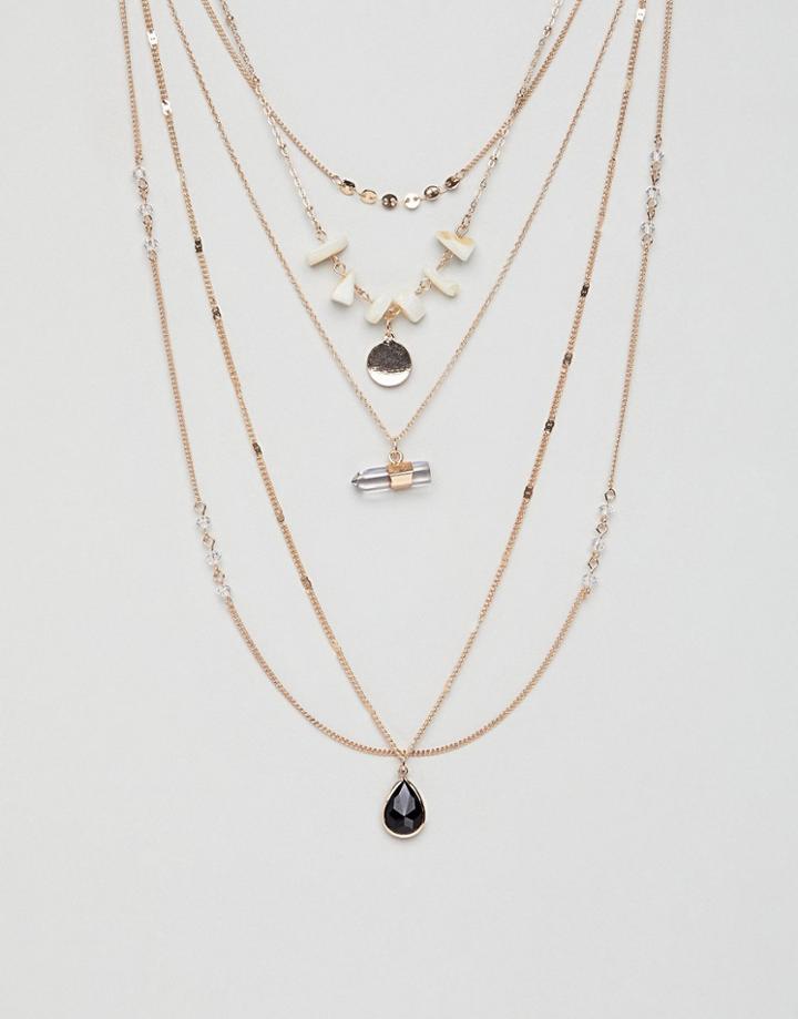 Bershka Multi Layered Necklace - Gold