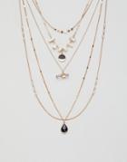 Bershka Multi Layered Necklace - Gold