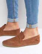 Hudson London Platt Suede Deconstructed Loafers - Tan