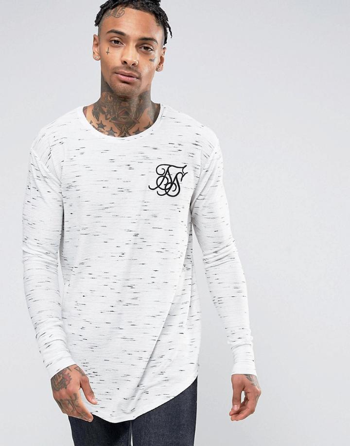Siksilk Long Sleeve Waffle T-shirt - White