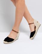 Miss Kg Wedge Espadrille With Ankle Strap - Black