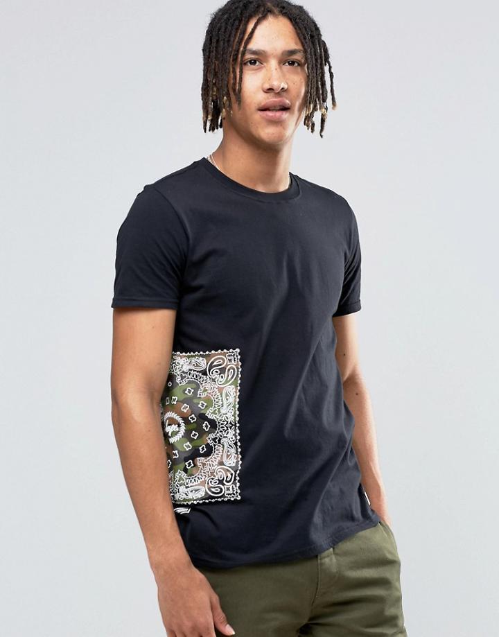 Hype T-shirt With Bandana Side Print - Black