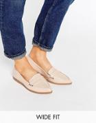 Asos Marika Wide Fit Flat Shoes - Nude