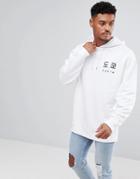 Asos Oversized Hoodie With Chest Print In White - White