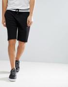 Asos Skinny Poly Tricot Short With Tipped Ribs - Black